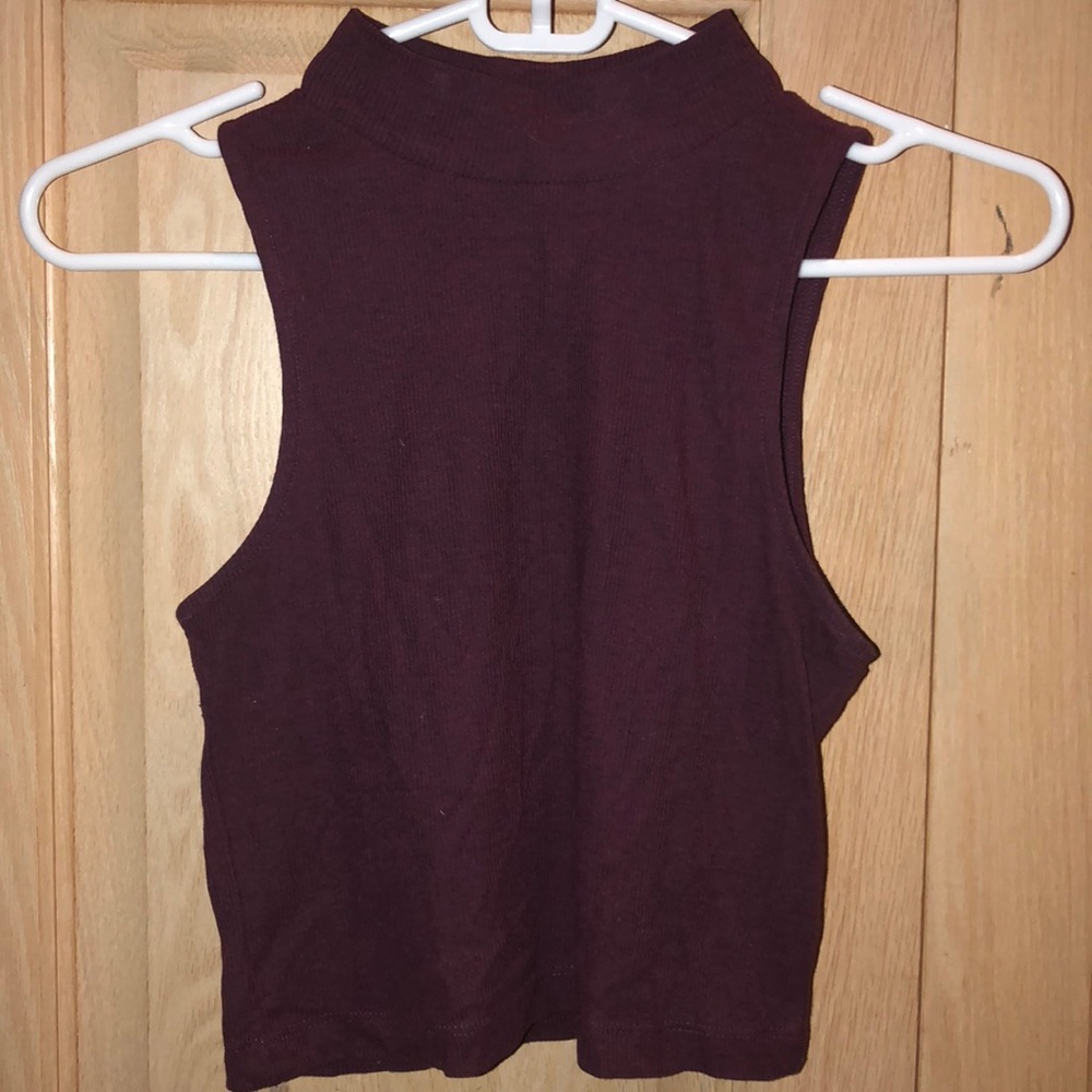 Maroon high neck tank